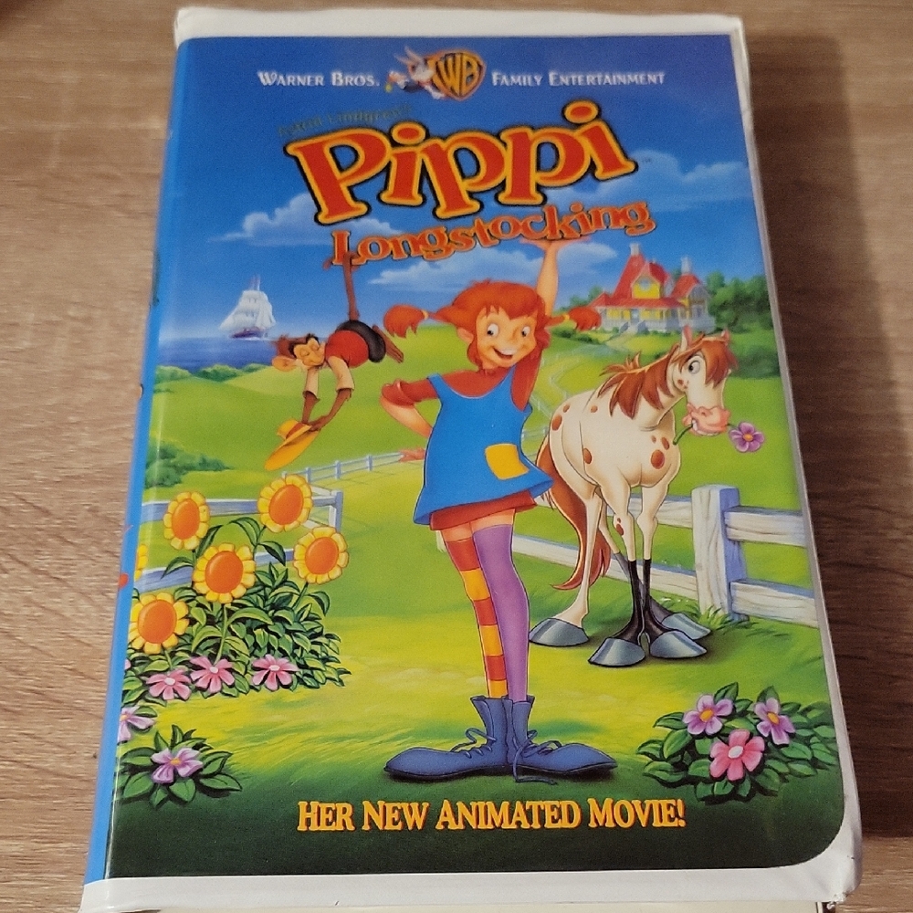 Warner Bros. Pippi Longstocking VHS with Colorful Cover
